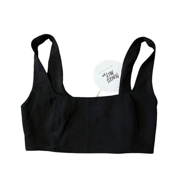 Princess Polly Black Crop Top Size 4 - Picture 1 of 4